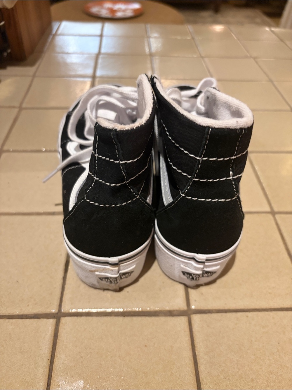 Vans Black and White High-Top Platform Sneakers - Picture 2 of 5
